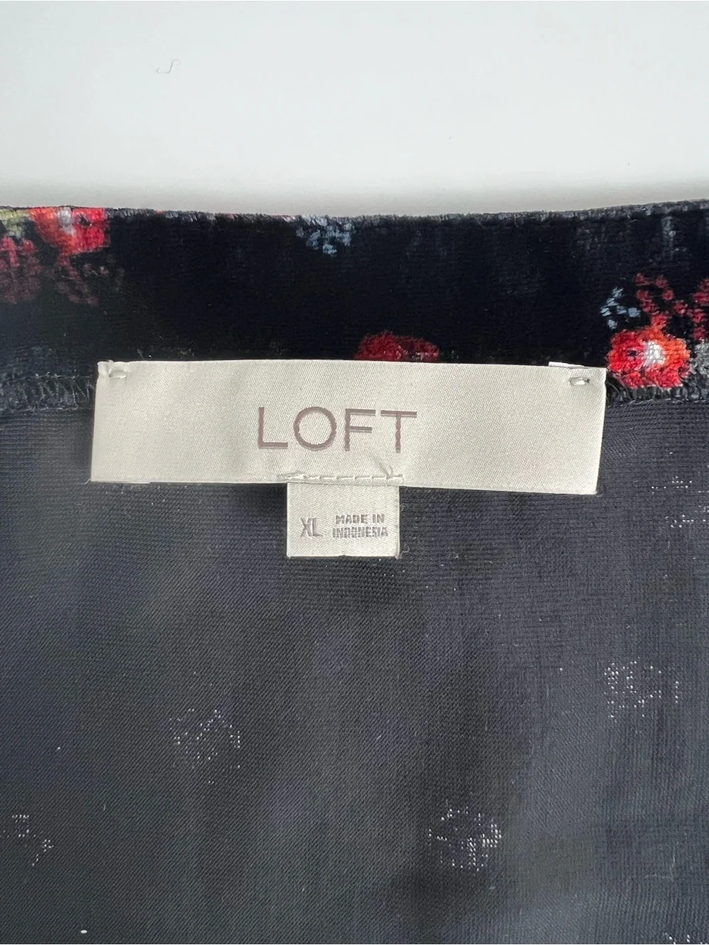 LOFT Velvet Floral Puff Sleeve Top XL Dark Academia Romantic Coquette Whimsigoth